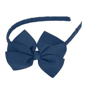 Bow Non-slip Bowknot Headband Dark Blue 0.35 Inch Wide